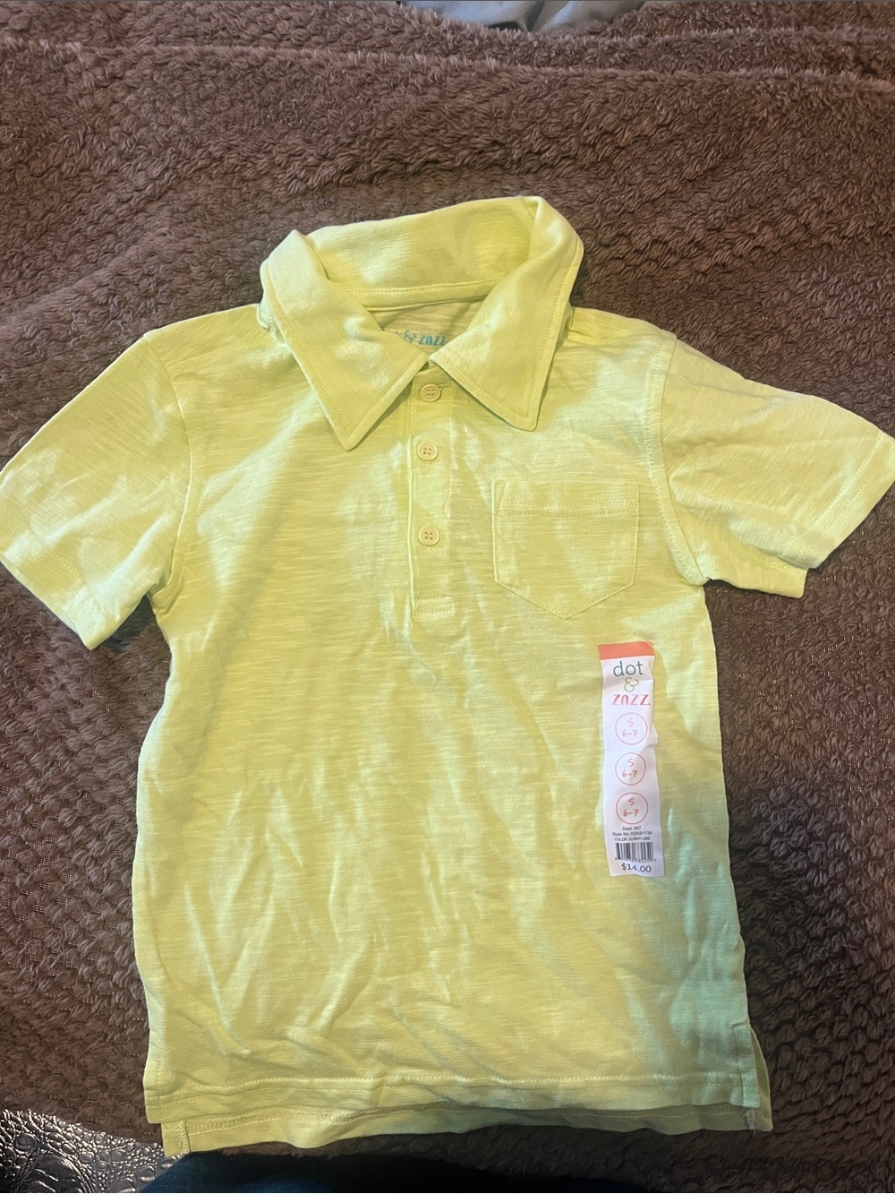 Light Yellow Kids Polo Shirt with Chest Pocket - dot Zazzy